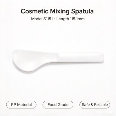 Качество  Food grade PP cosmetic spatula S1151, 115.1mm plastic beauty mixing scoop. Smooth curved head for mixing mask powder & applying skincare cream, ideal for beauty salon & home DIY skincare Фабрика