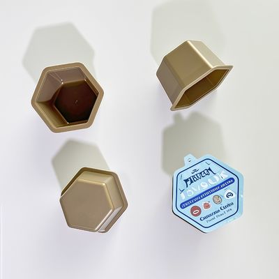 80 мл Hexagon PP одноразовая чашка с крышкой из алюминиевой фольги