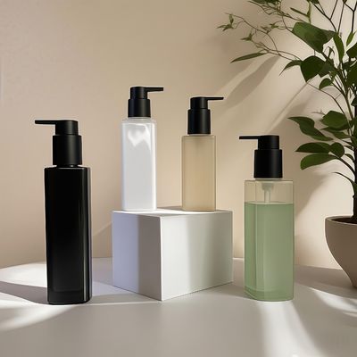 Квадратная ПЭТ-бутылка с помповым дозатором для косметики и средств личной гигиены, герметичная, в индивидуальных цветах