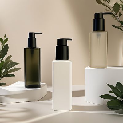 Квадратная ПЭТ-бутылка с помповым дозатором для косметики и средств личной гигиены, герметичная, в индивидуальных цветах