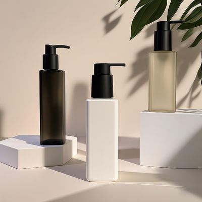 Квадратная ПЭТ-бутылка с помповым дозатором для косметики и средств личной гигиены, герметичная, в индивидуальных цветах