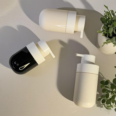 Толстая круглая форма ПЭТ косметическая бутылка с помпой и шелкографией пользовательского цвета для упаковки косметики