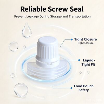 X010 9.6mm food grade PE plastic spout cap, acid & alkali resistant. Ideal for ketchup, sauce & paste stand-up spout pouches. Good heat welding, leak-proof threaded design for food liquid packaging.