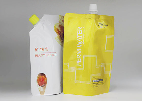 Spouted пластиковые алюминиевой фольги жидкостные стоят вверх по мешкам с изготовленным на заказ логотипом для молока сока